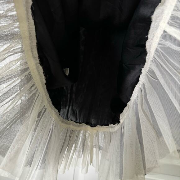 BCBGMaxazria Party Dress Sleeveless Sequins Tulle Printed Silk Black White 12 - Picture 9 of 16